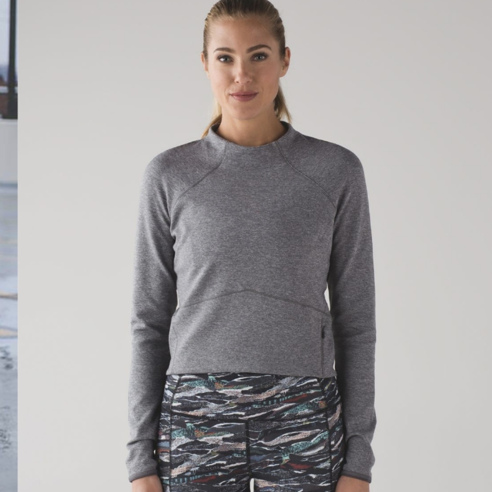 Lululemon Hill And Valley Mock Neck Heathered Slate